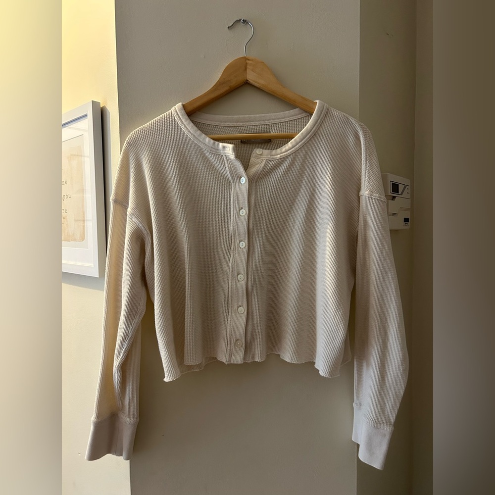 Everlane Cropped Waffle Long sleeve